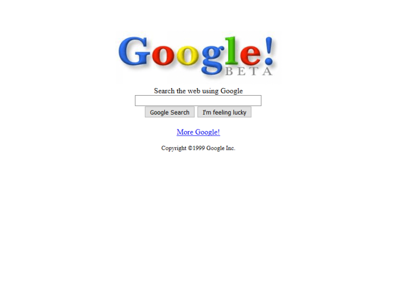 Google search UI in the 90s